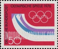 FindYourStampsValue: 2th Winter Olympic Games, Innsbruck, Austria - Olympic Rings, Symbolic Mountains