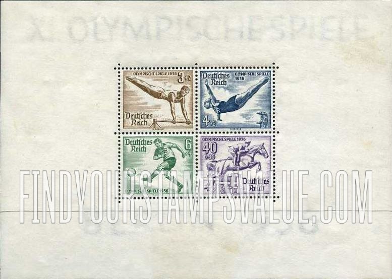 FindYourStampsValue: SEMI-POSTAL - Type of 1935: Summer Olympic Games, Berlin
