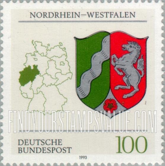 FindYourStampsValue: Coats of Arms of States of the Federal Republic of Germany: North Rhine - Westphalia