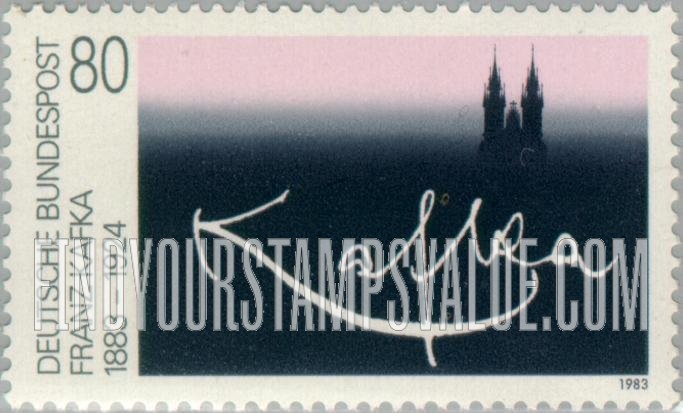 FindYourStampsValue: Franz Kafka (1883-1924), Writer: Signature, Tyn Church, Prague