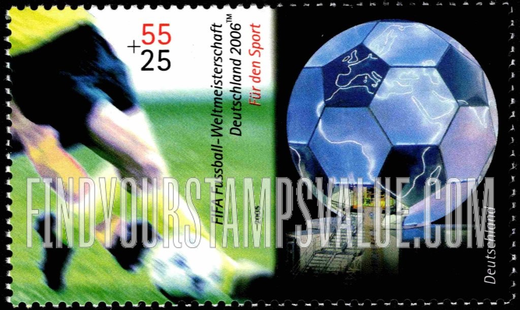 FindYourStampsValue: SEMI-POSTAL - Sports: Soccer players, soccer ball globe