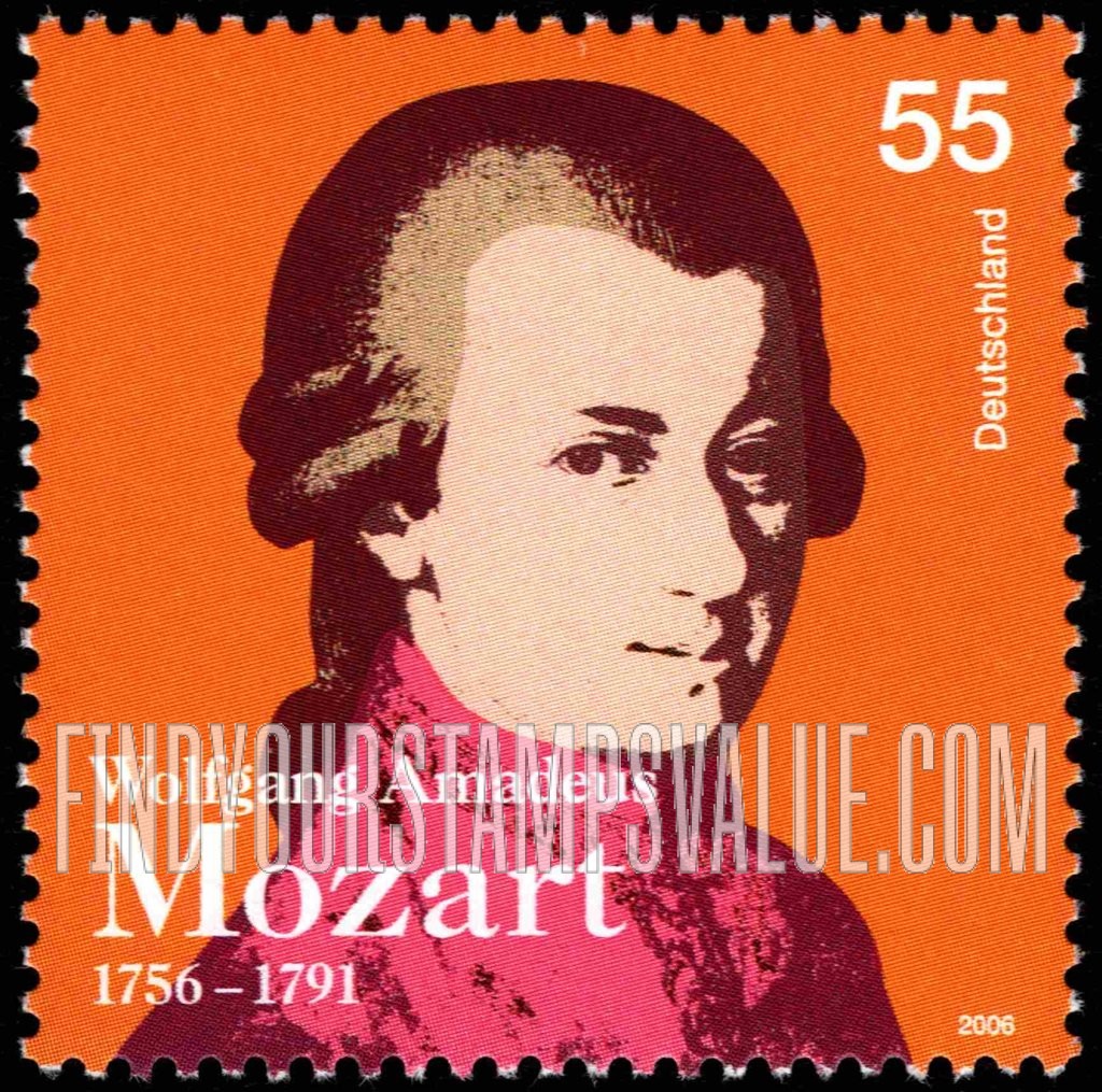 FindYourStampsValue: Wolfgang Amadeus Mozart (1756-91), Composer