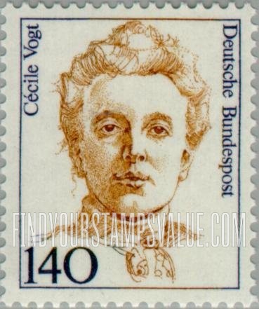 FindYourStampsValue: Famous Women: Cecile Vogt (1875-1962), neurologist