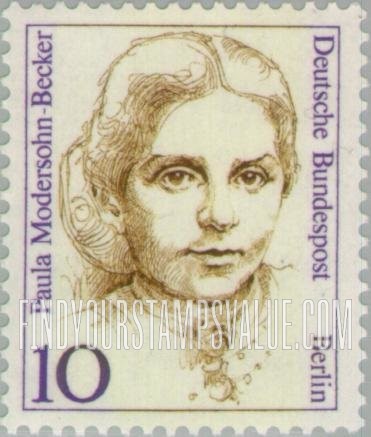 FindYourStampsValue: BERLIN - Famous Women Type of Germany: Paula Modersohn-Becker (1876-1907), painter