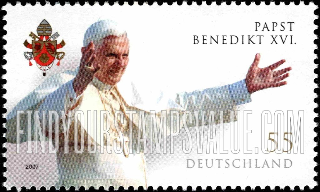 FindYourStampsValue: Pope Benedict XVI, 80th Birthday