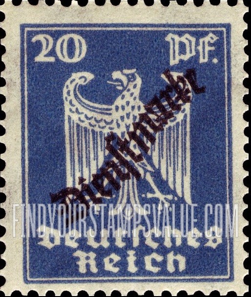 FindYourStampsValue: OFFICIAL - German Eagle: Same Overprint On Issues of 1924