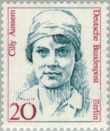 FindYourStampsValue: BERLIN - Famous Women Type of Germany: Cilly Aussem (1909-63), tennis champion
