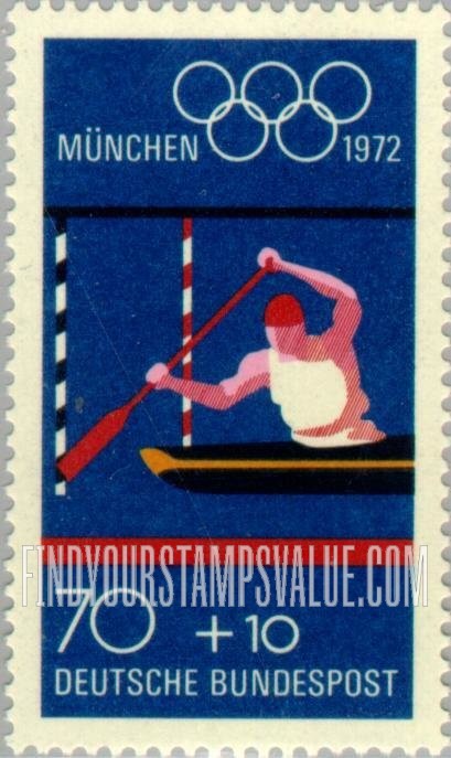 FindYourStampsValue: SEMI-POSTAL - Olympic Games Type of 1972: Canoeing