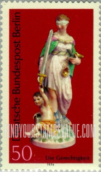 FindYourStampsValue: BERLIN - Berlin Porcelain: “Justice,” by J. G. Müller, c. 1785