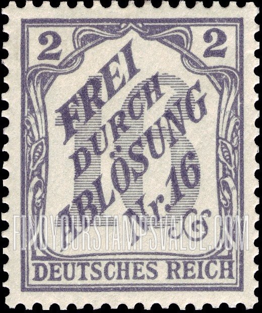 FindYourStampsValue: LOCAL OFFICIAL - “Nomber 16” refers to the district of Prussia