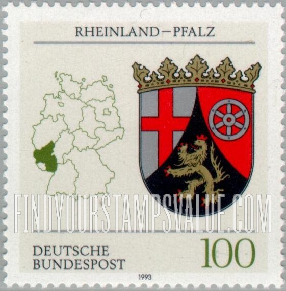 FindYourStampsValue: Coats of Arms of States of the Federal Republic of Germany: Rhineland-Palatinate