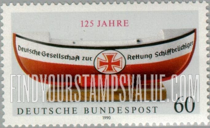 FindYourStampsValue: German Life Boat Institution, 125th Anniversary