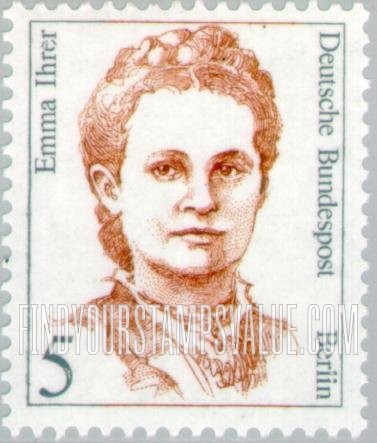 FindYourStampsValue: BERLIN - Famous Women Type of Germany: Emma Ihrer (1857-1911), politician, labor leader