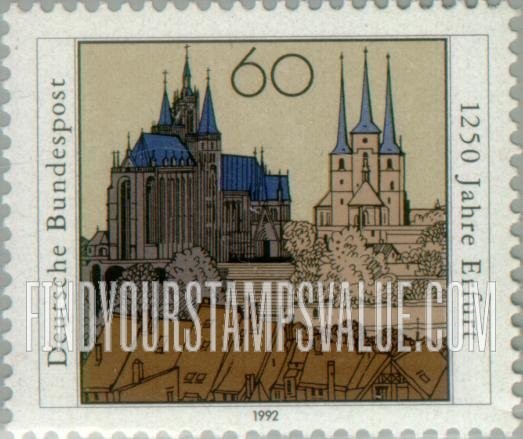FindYourStampsValue: Erfurt, Capital of Thuringia, 1250th Anniversary