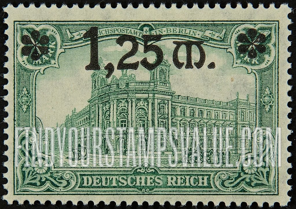 FindYourStampsValue: General Post Office in Berlin: Types of 1902 Surcharged