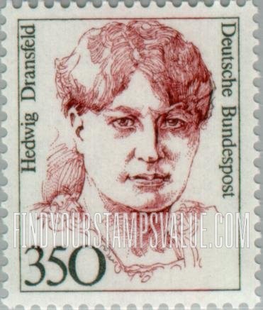 FindYourStampsValue: Famous Women: Hedwig Dransfeld (1871-1925), women’s rights activist
