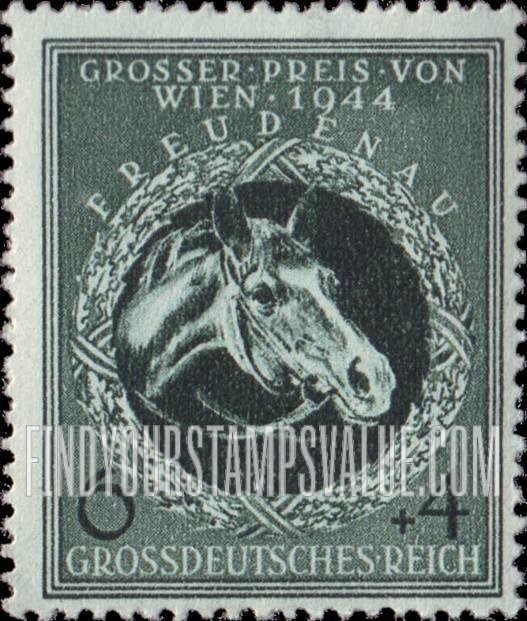 FindYourStampsValue: SEMI-POSTAL - Race Horse’s Head in Oak Wreath