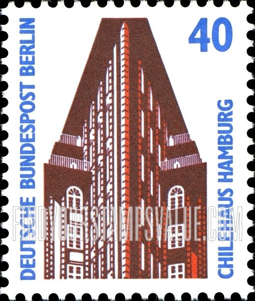 FindYourStampsValue: BERLIN - Historic Sites and Objects Type of Germany: Chile House, Hamburg
