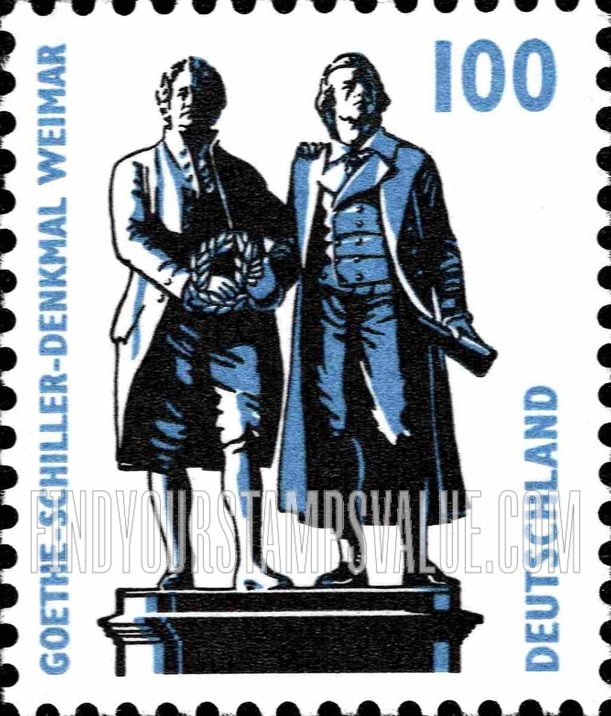 FindYourStampsValue: Historic Sites Type of 1987: Goethe-Schiller Monument