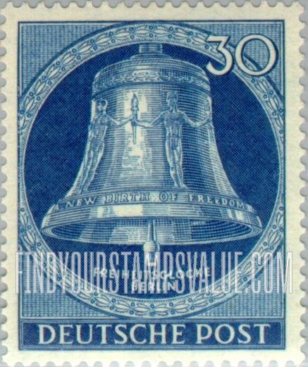 FindYourStampsValue: BERLIN - Freedom Bell: Bell Type of 1951-1952