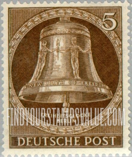 FindYourStampsValue: BERLIN - Freedom Bell: Bell Type of 1951-1952