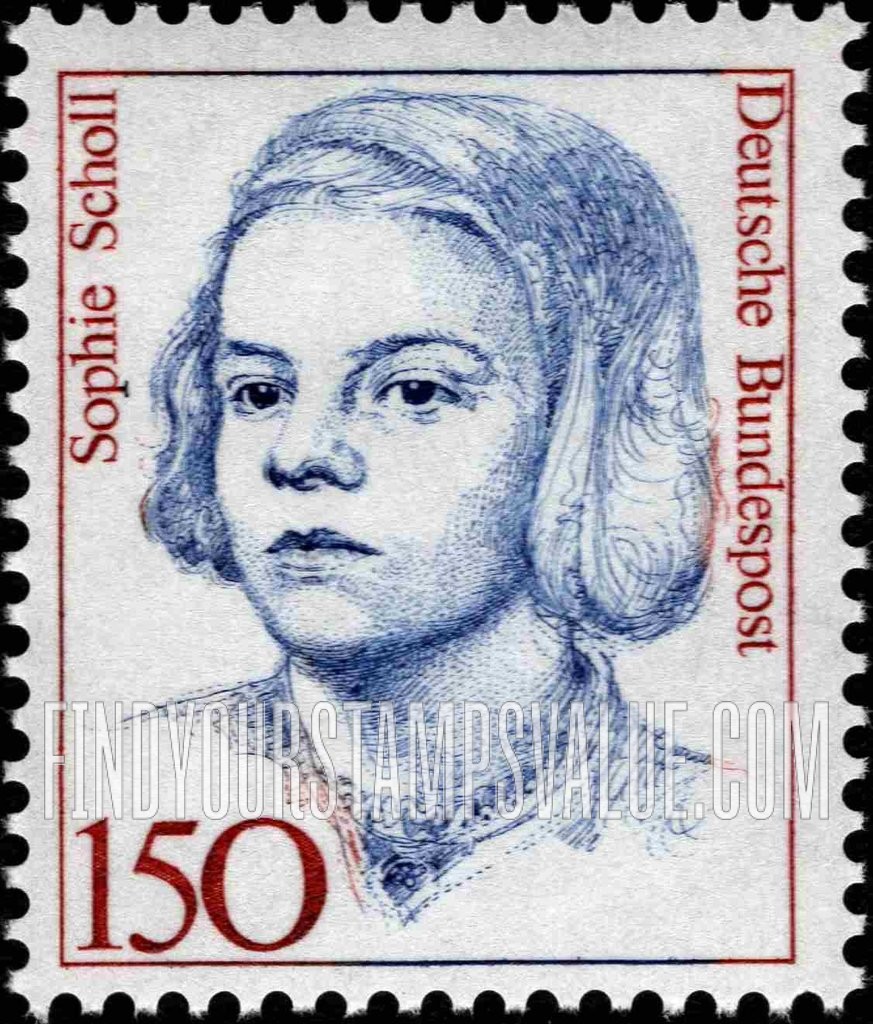 FindYourStampsValue: Famous Women: Sophie Scholl (1921-43), member of anti-Nazi resistance
