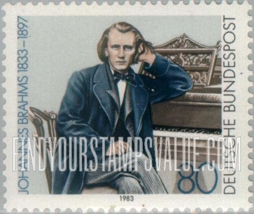 FindYourStampsValue: Johannes Brahms (1833-1897), Composer