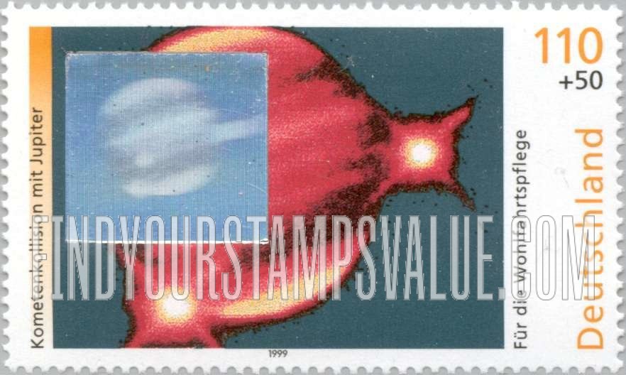 FindYourStampsValue: SEMI-POSTAL - The Cosmos: Collision of Comet Shoemaker-Levy 9 and Jupiter