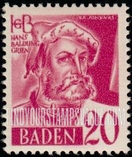 FindYourStampsValue: BADEN - Hans Baldung Grien