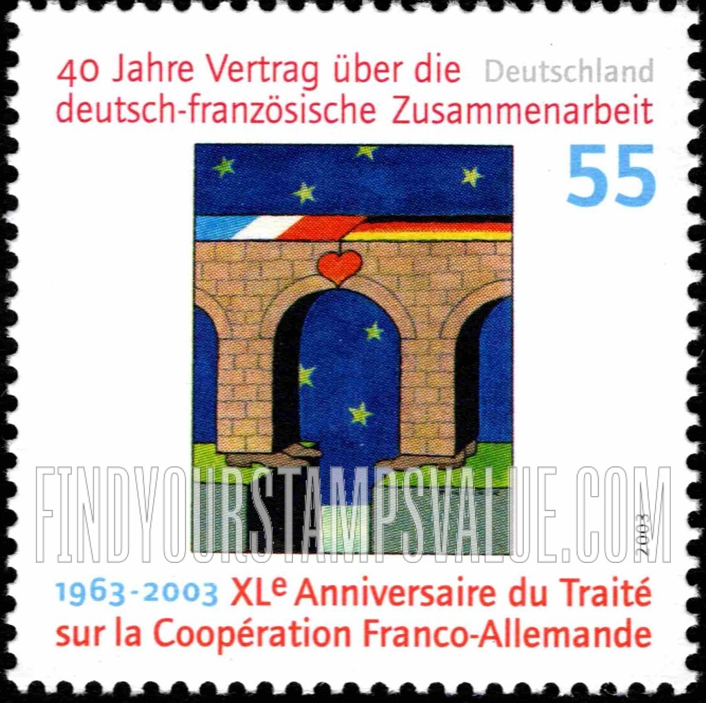 FindYourStampsValue: Treaty for German-French Cooperation, 40th Anniversary