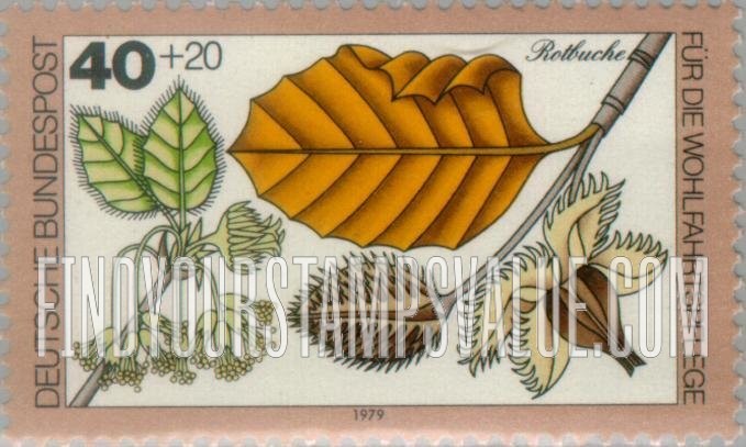 FindYourStampsValue: SEMI-POSTAL - Woodland Plants: Red Beech