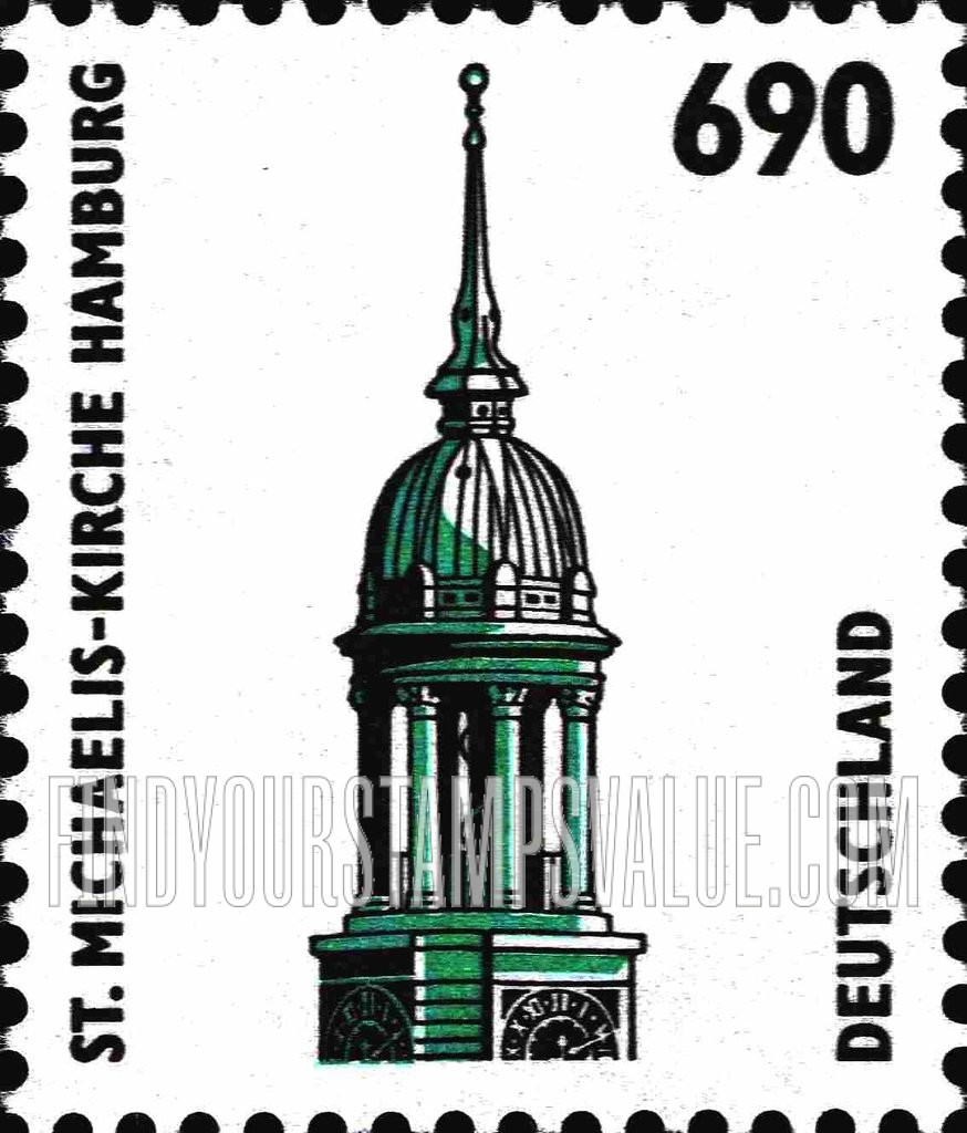 FindYourStampsValue: Historic Sites Type of 1987: St. Michael’s Church, Hamburg