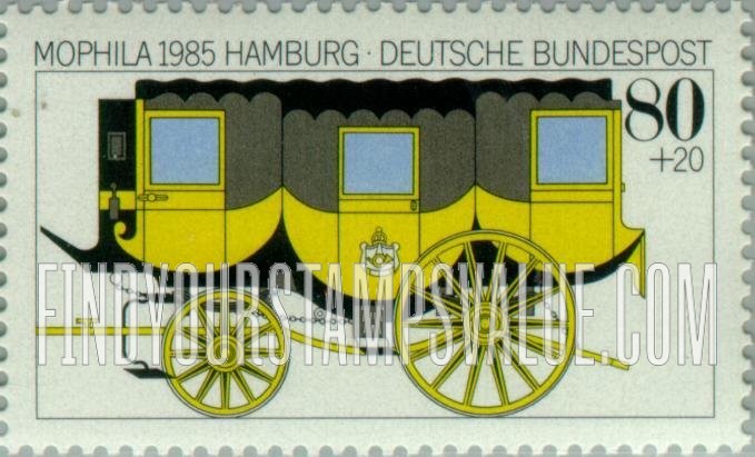 FindYourStampsValue: SEMI-POSTAL - MOPHILA '85, Hamburg, September 11-15: Stagecoach