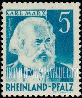 FindYourStampsValue: RHINE PALATINATE - Karl Marx