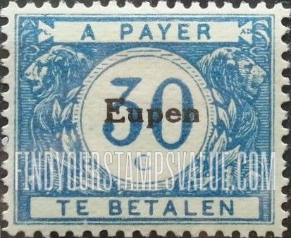FindYourStampsValue: OCCUPATION POSTAGE DUE - Belgian Postage Due Stamps of 1919-20, Overprinted
