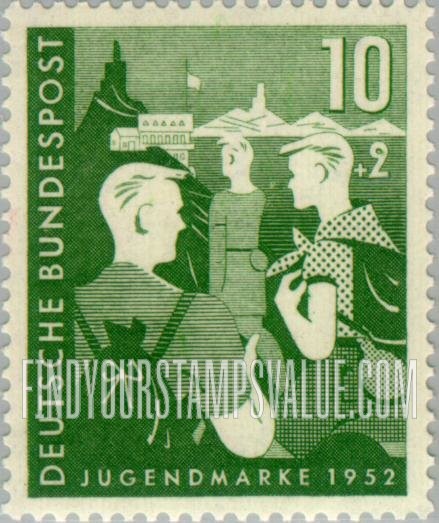 FindYourStampsValue: SEMI-POSTAL - Boy Hikers and Youth Hostel