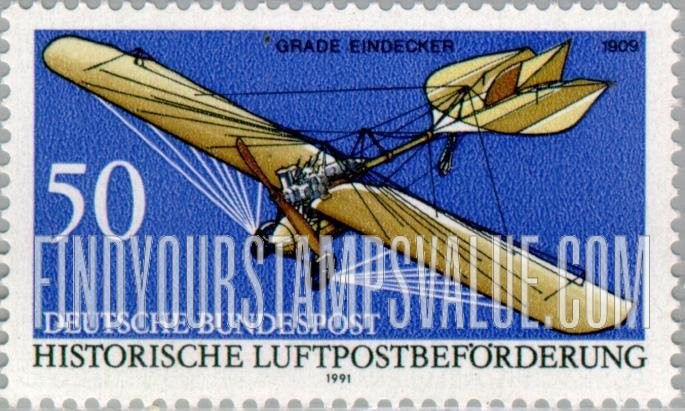 FindYourStampsValue: Historic Aircraft: Grade Eindecker, 1909