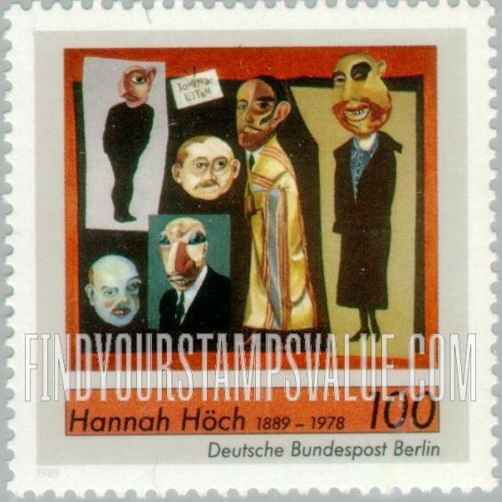 FindYourStampsValue: BERLIN - Journalists, 1925, by Hannah Hoch (1889-1978)