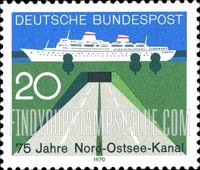FindYourStampsValue: 75th Anniversary of North Sea-Baltic Sea Canal - Seagoing Vessel and Underpass