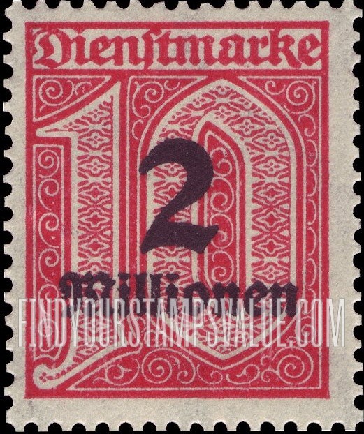 FindYourStampsValue: OFFICIAL - Numeral Value: Official Stamps of 1920-23 Surcharged with New Values