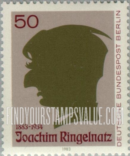 FindYourStampsValue: BERLIN - Joachim Ringelnatz (1883-1934), Painter and Writer: Silhouette