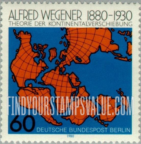 FindYourStampsValue: BERLIN - World Map Showing Continental Drift