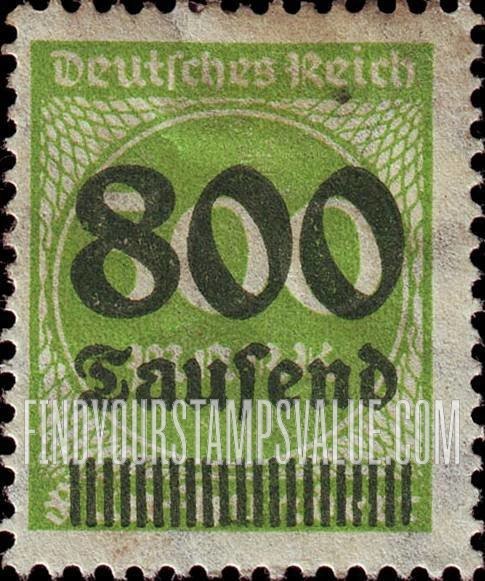 FindYourStampsValue: Numeral Value: Stamps and Types of 1922-23 Surcharged in Green