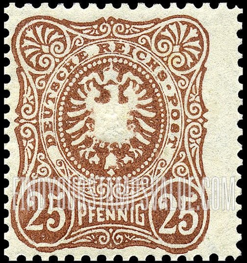 FindYourStampsValue: Imperial eagle and crown in oval, PFENNIG: Types of 1875-77