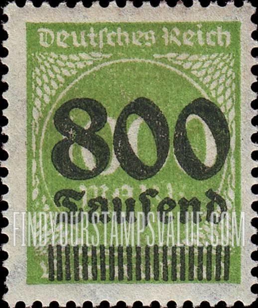 FindYourStampsValue: Numeral Value: Stamps and Types of 1922-23 Surcharged in Green