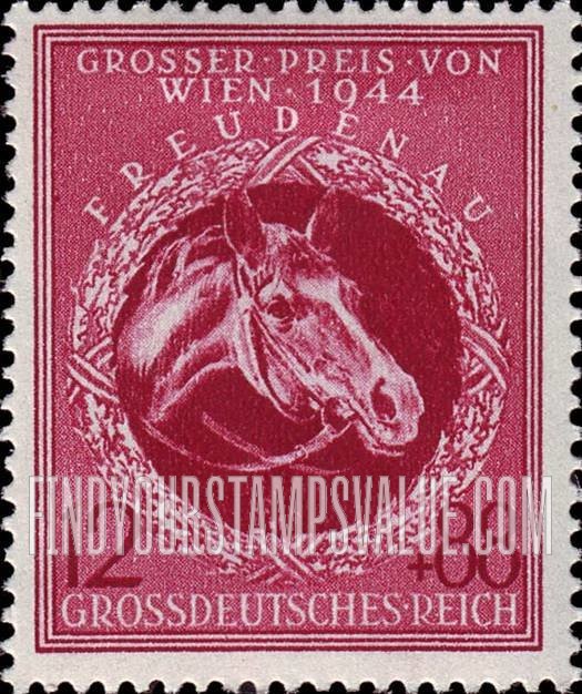 FindYourStampsValue: SEMI-POSTAL - Race Horse’s Head in Oak Wreath