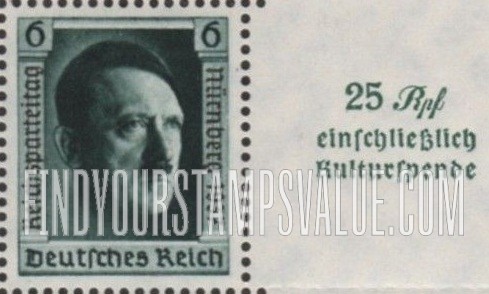 FindYourStampsValue: SEMI-POSTAL - Adolf Hitler: Overprinted in Black on Each Stamp