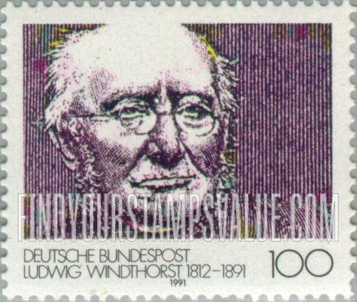 FindYourStampsValue: Ludwig Windthorst (1812-1891), politician