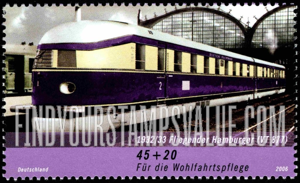 FindYourStampsValue: SEMI-POSTAL - Trains: Fliegender Hamburger (VT 877)
