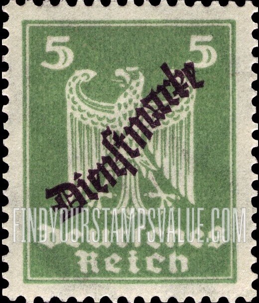 FindYourStampsValue: OFFICIAL - German Eagle: Same Overprint On Issues of 1924